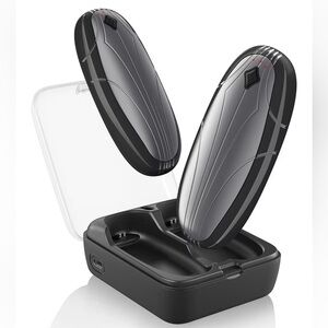 NWT Electric Handheld Hand Warmers Black & Grey with Charging Bin Two Pack